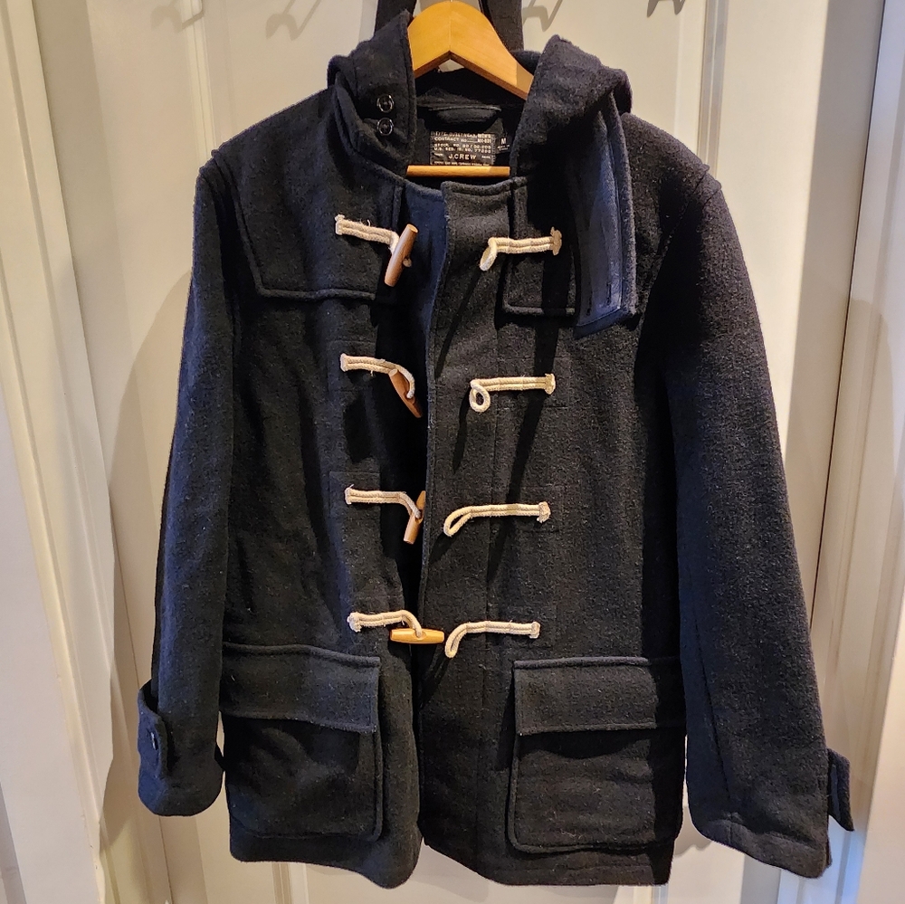 Jcrew Navy Toggle Coat Size M - Picture 2 of 6